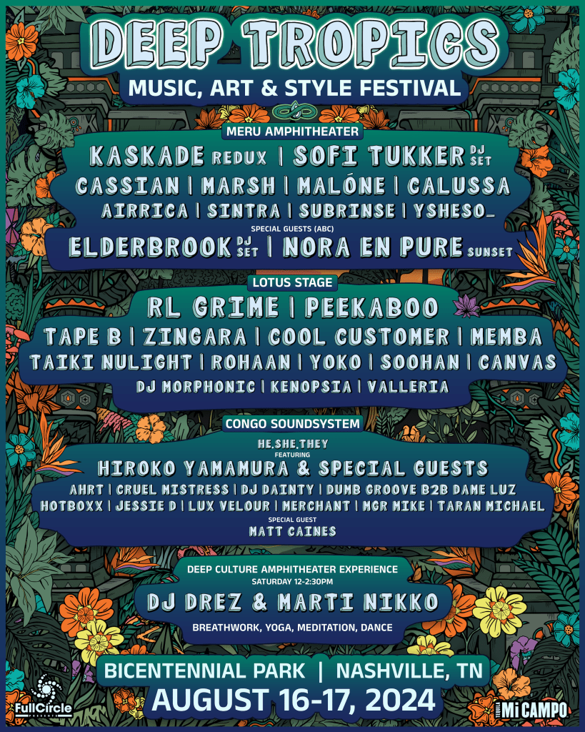 2024 Deep Tropics Music Festival Lineup Poster