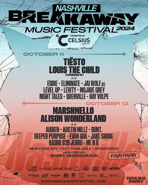 Breakaway Music Festival 2024 Updated Lineup Poster