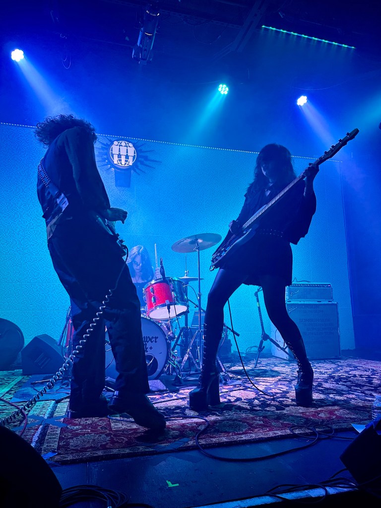Sunflower Bean playing in front of audience at The Blue Room in Nashville