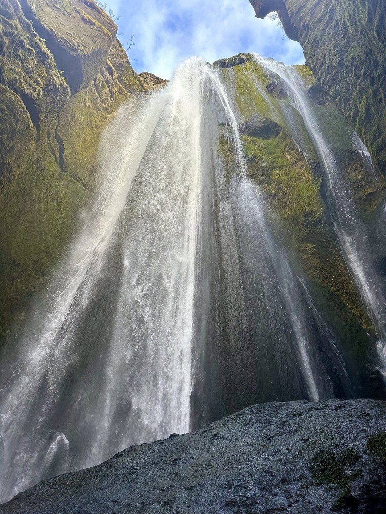 Gljúfrabúi waterfall in Iceland (inside of a cave)