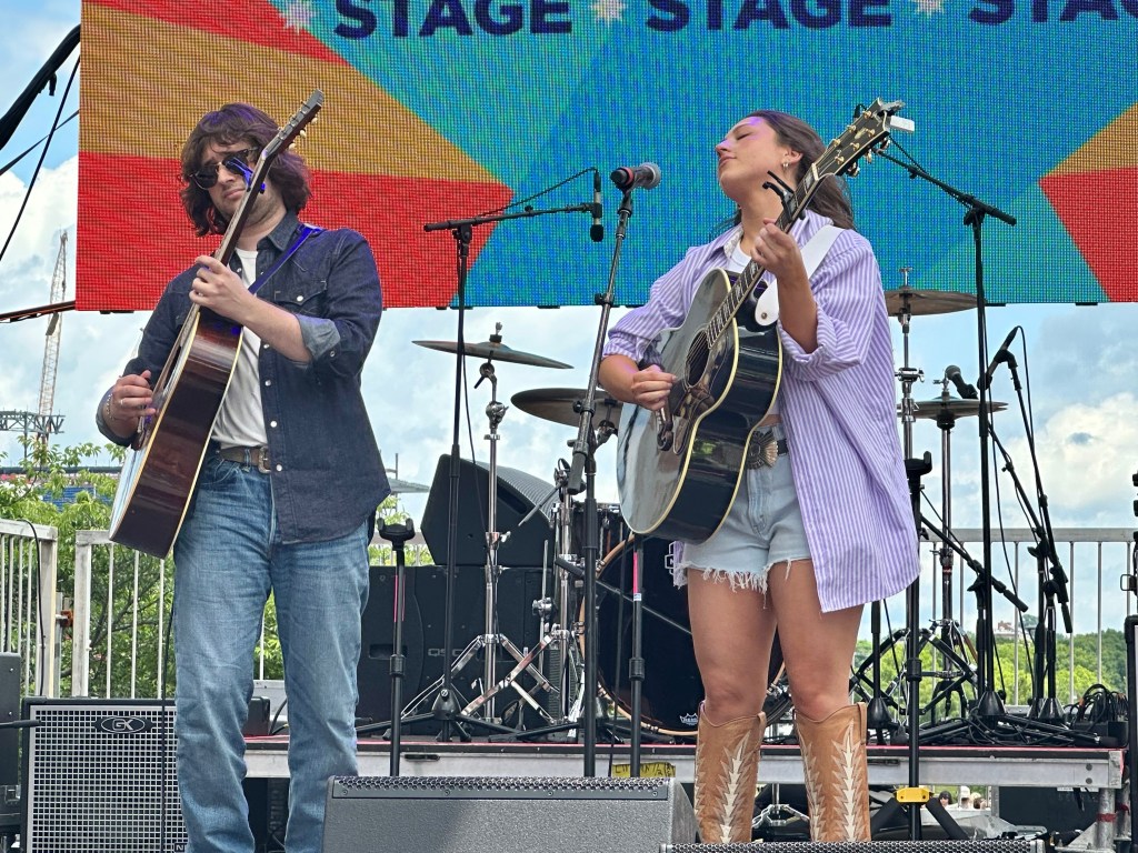 Abby Cone singing on the Hard Rock Stage Sunday at CMAFest 2025