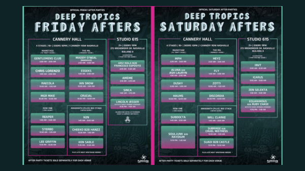 Deep Tropics 2025 After Party Lineups