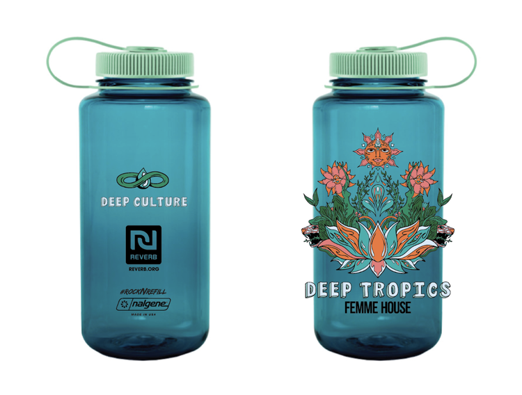 FEMME HOUSE and Deep Tropics collaboration Nalgene water bottle for Deep Tropics Music Festival 2025