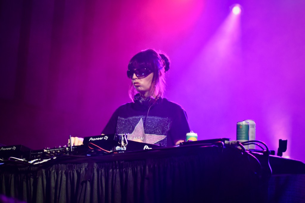 Rebecca Black performing a DJ set at Hinterland Music Festival 2025