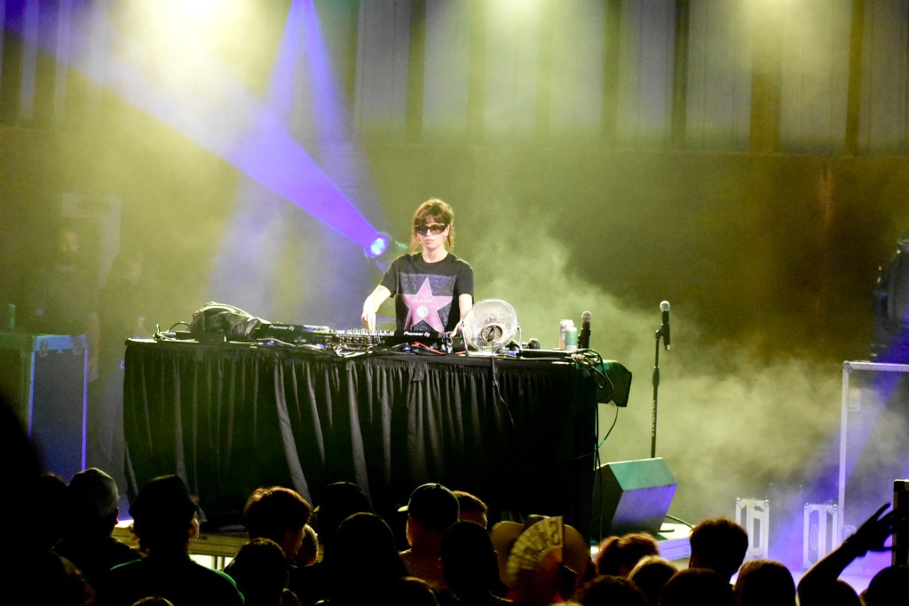 Rebecca Black performing a DJ set at Hinterland Music Festival 2025