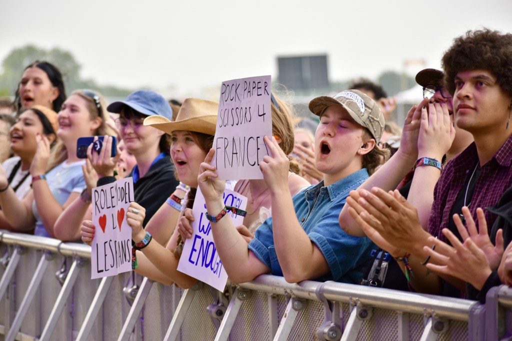 Crowd watching Role Model Perform Saturday at Hinterland Music Festival 2025 in Saint Charles Iowa