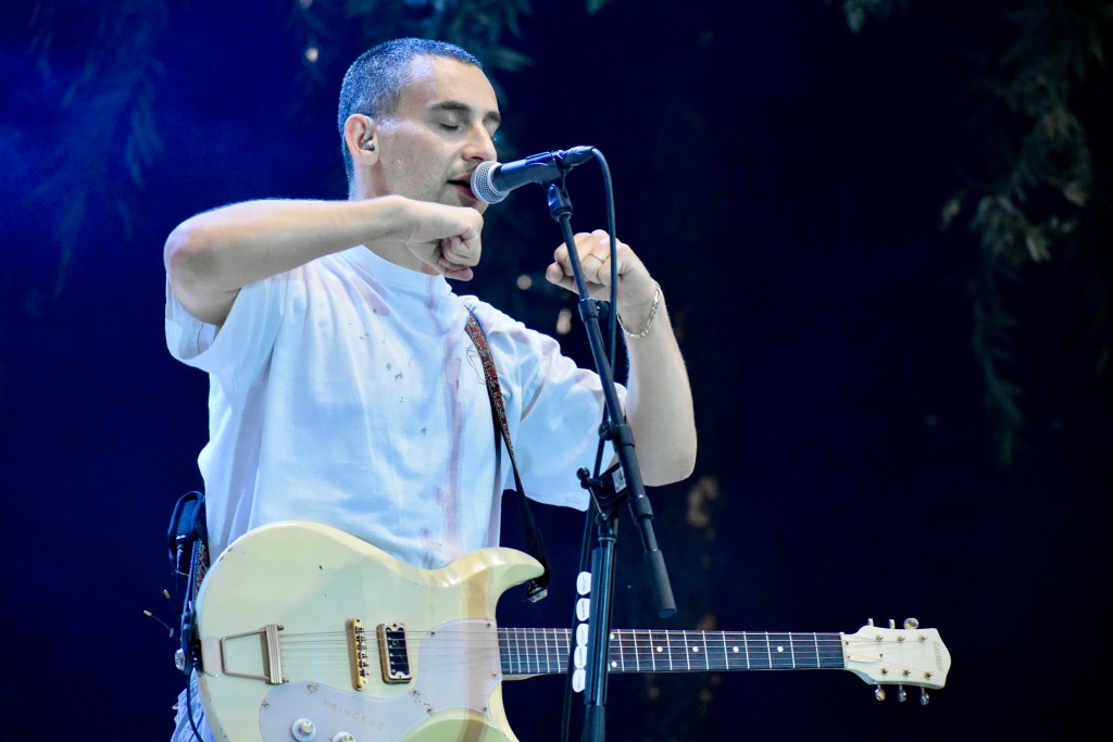 Jack Antonoff as lead singer of Bleachers singing at Hinterland Music Festival