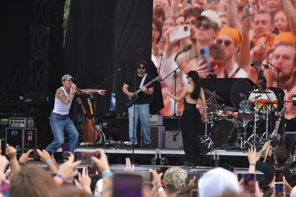 María Zardoya joining Role Model on stage at Hinterland Music Festival 2025 in Saint Charles Iowa