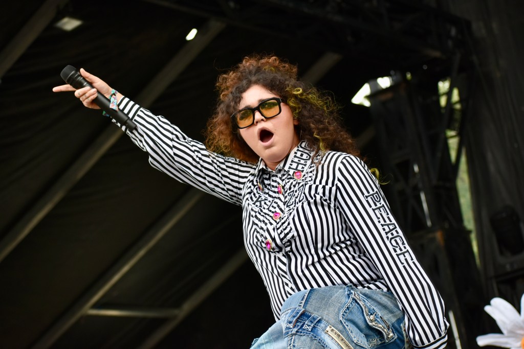 Remi Wolfe performing at the 2025 Hinterland Music Festival in Saint Charles Iowa