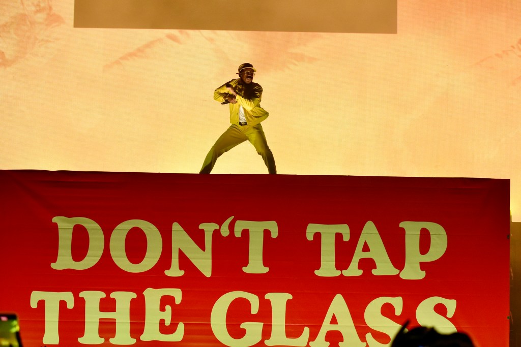 Tyler, the Creator performing at Hinterland Music Festival 2025