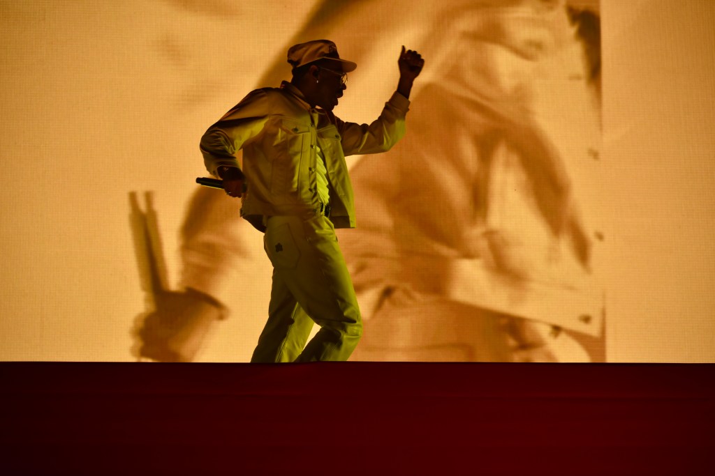 Tyler, the Creator performing at Hinterland Music Festival 2025