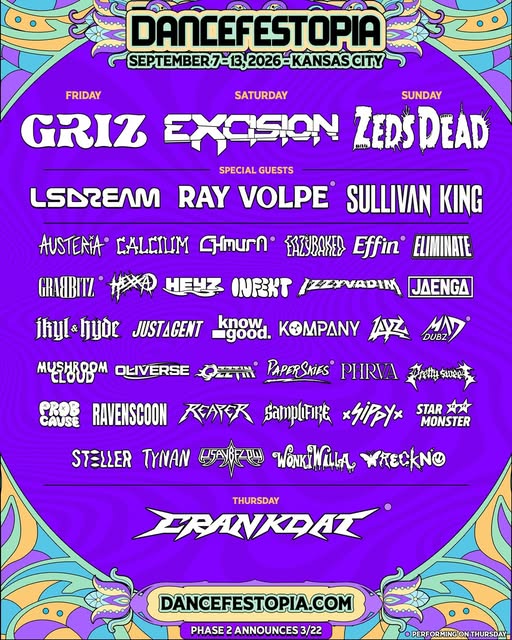 Dancefestopia 2026 First Phase Lineup Poster