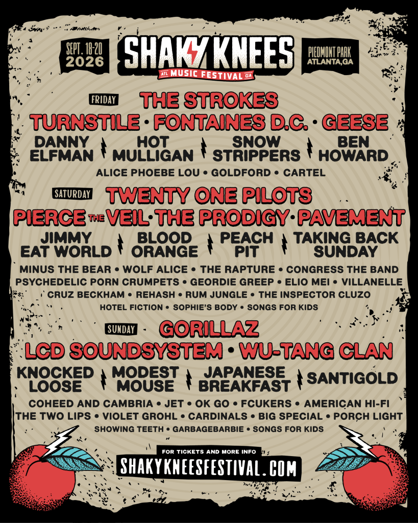 Shaky Knees 2026 Lineuep Poster