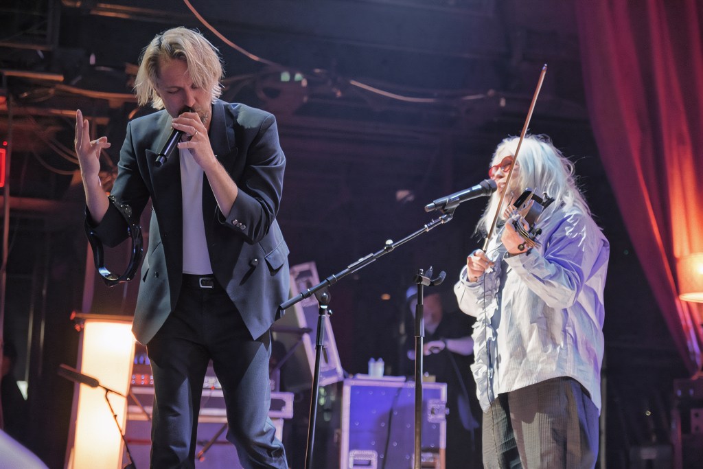 Charity Rose Thielen of The Head and The Heart playing fiddle and Matt Gervais singing at Brooklyn Bowl Nashville April 2026