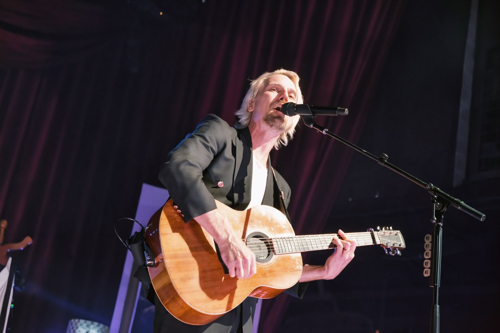 Matt Gervais of The Head and the Heart playing guitar and singing at Brooklyn Bowl Nashville April 2026