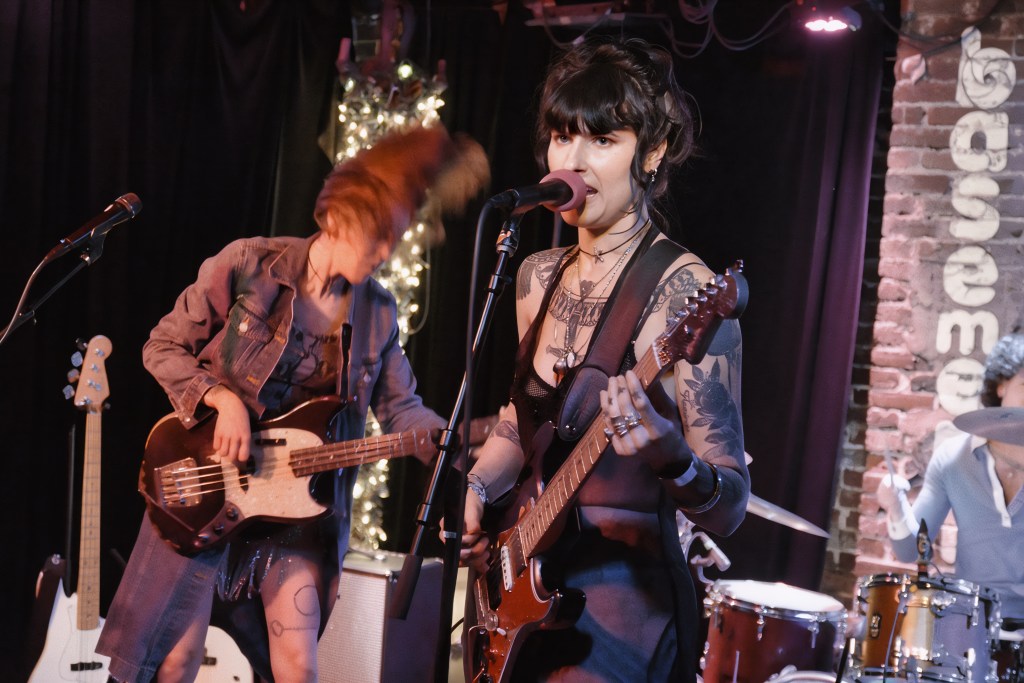 The band SKORTS performing in concert at The Basement in Nashville Tennessee