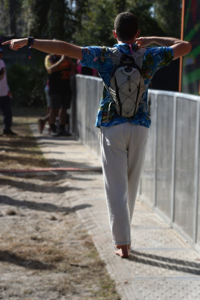 A fan at Tire Fire performing at Hulaween 2026